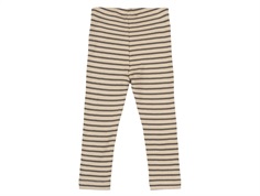 Petit Piao leggings earth brun/mørk råhvid stribet